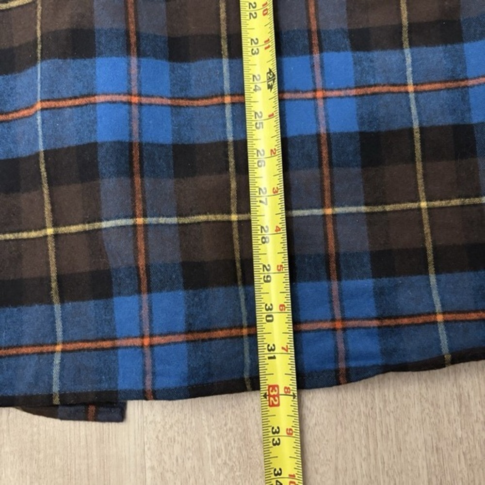 Vtg‎ LL Bean Flannel Shirt Mens L Blue Scotch Plaid Button Down Hiking Outdoor - Picture 11 of 11